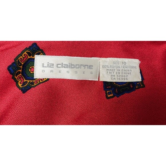 VTG 90s Liz Claiborne Medallion Print High Shoulder Skirt Blouse Belt Size 10 - Picture 13 of 13